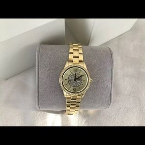 (No battery) Michael Kors Runway Two-Hand Gold-tone 28mm Watch